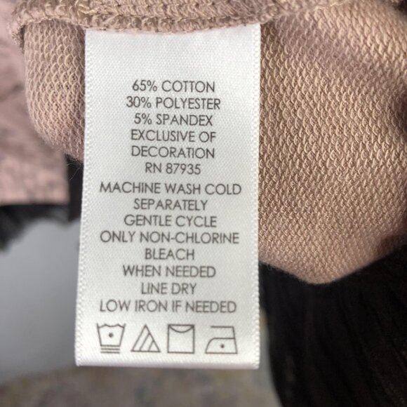 LOGO Lounge Hoodie Womens 2XL Pink Gray Damask Zip Front Pleated Mesh Hem Tunic - Picture 6 of 16